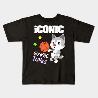 Gymie Tunes Iconic Edition Design Ft. Kyrie The Baby Hoop Star Wolf Kids T-Shirt